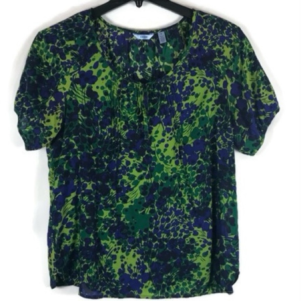 Izod Blouse Short Sleeve Top floral  Size Women’s Medium
